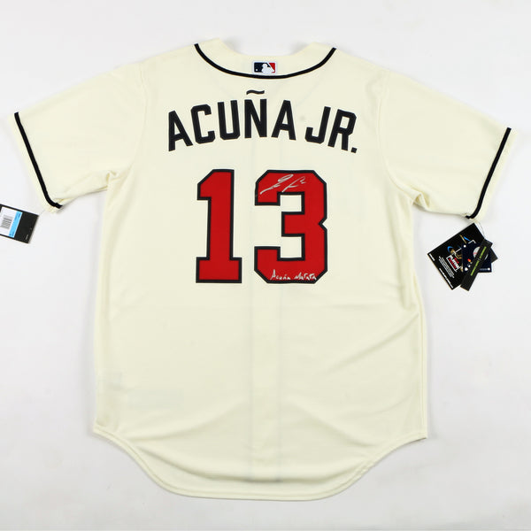 Ronald Acuña Jr. Signed Atlanta Braves Jersey Inscribed - Grey – More Than  Sports