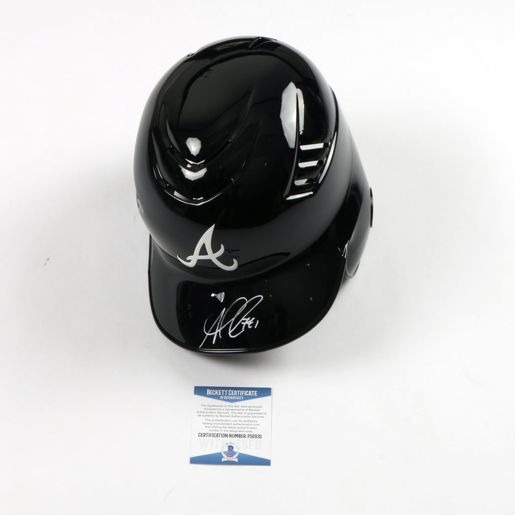Ozzie Albies Signed Helmet - Atlanta Braves Authentic MLB Helmet- Beckett COA