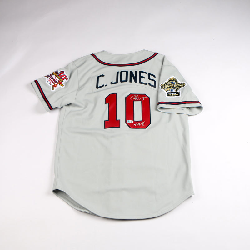 Chipper Jones Signed Jersey Atlanta Braves HOF Mitchell & Ness Beckett