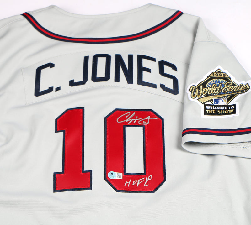 Chipper Jones Signed Jersey Atlanta Braves HOF Mitchell & Ness Beckett
