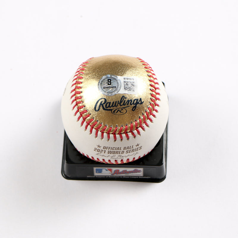 Max Fried Signed Baseball 2021 World Series Ball Atlanta Braves Yankees Beckett