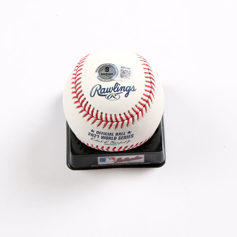 Max Fried Signed Baseball 2021 World Series Ball Atlanta Braves Yankees Beckett
