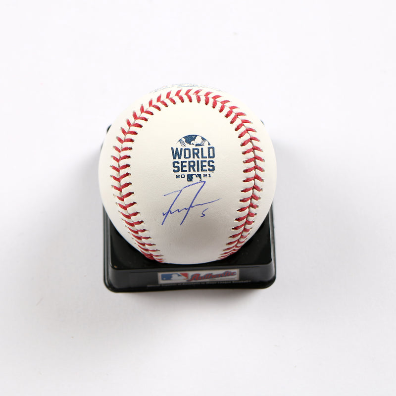 Freddie Freeman Signed Baseball 2021 World Series Ball Atlanta Braves Dodgers Beckett