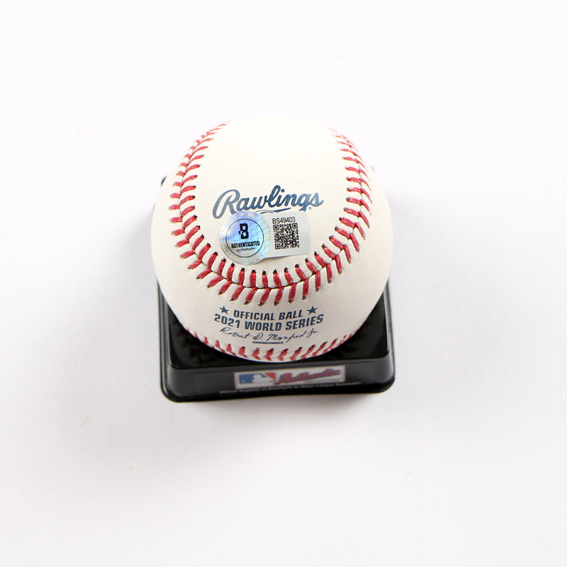 Freddie Freeman Signed Baseball 2021 World Series Ball Atlanta Braves Dodgers Beckett