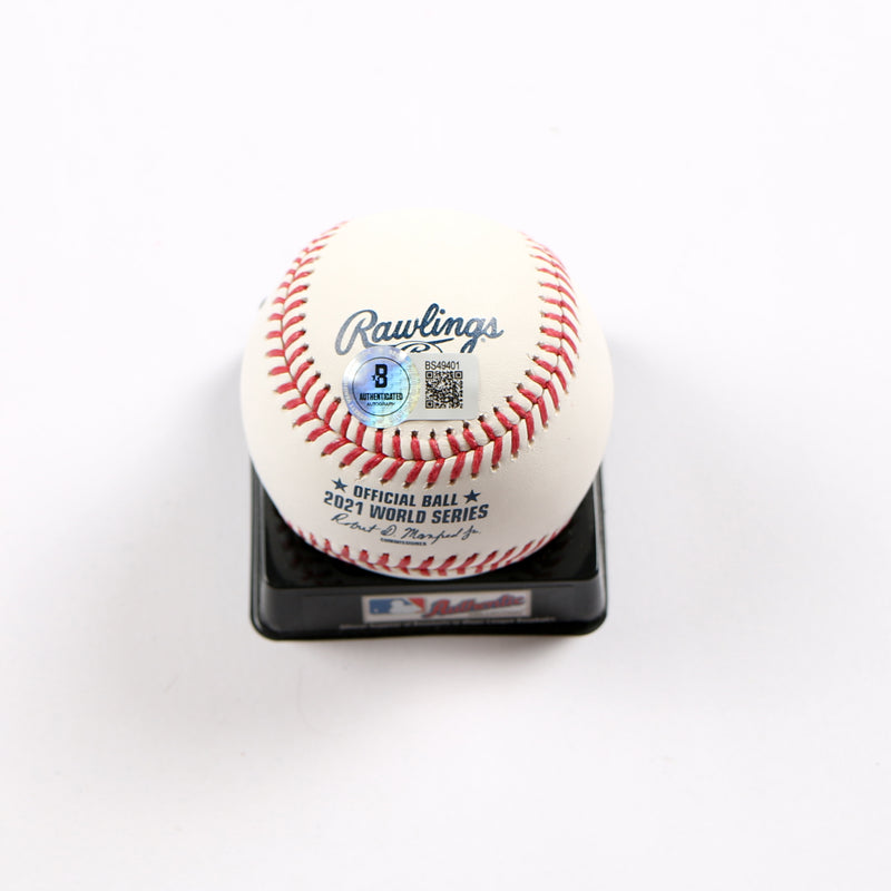 Freddie Freeman Signed Baseball 2021 World Series Ball Atlanta Braves Dodgers Beckett
