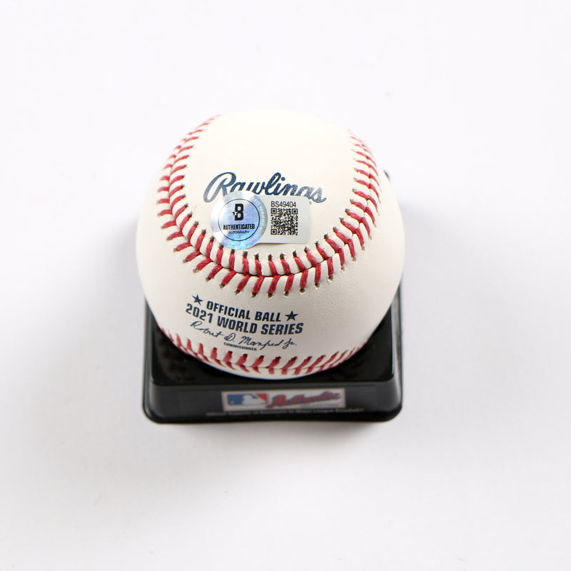 Freddie Freeman Signed Baseball 2021 World Series Ball Atlanta Braves Dodgers Beckett