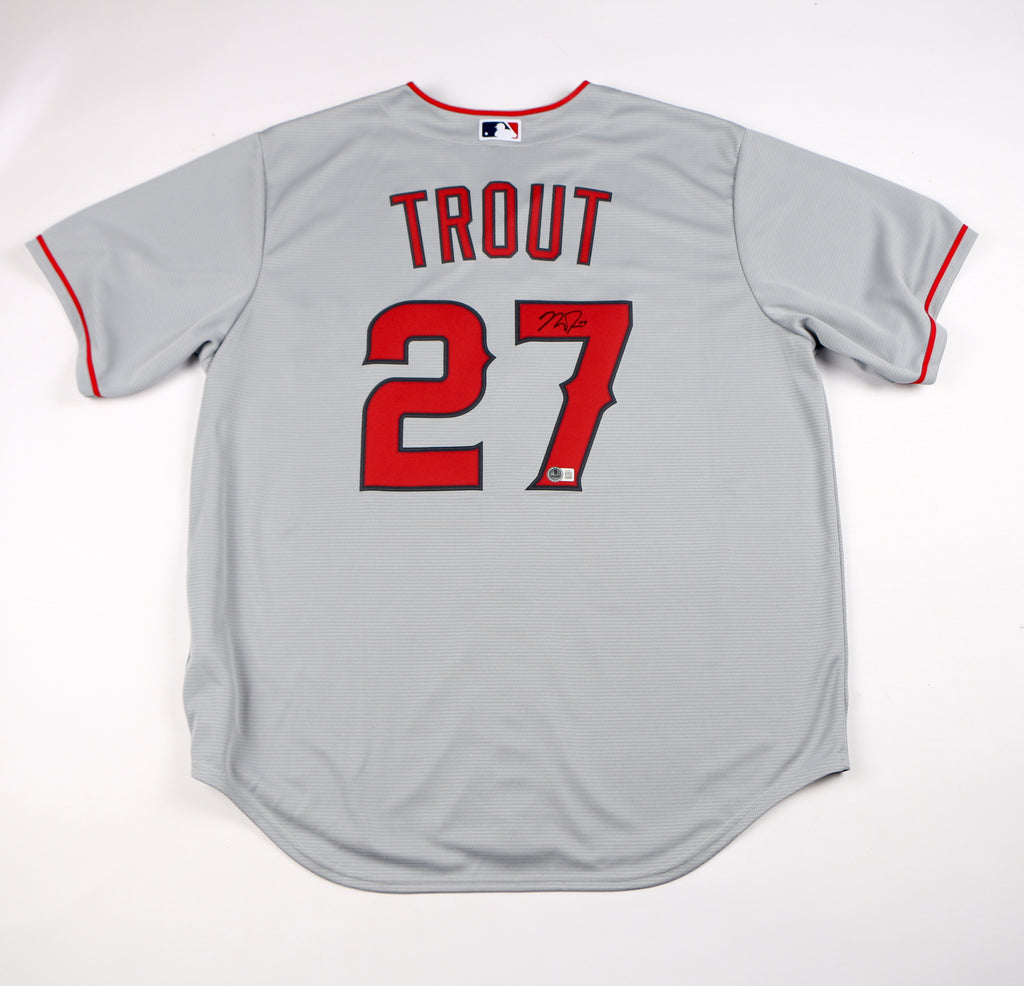 Mike Trout Signed Jersey Authentic MLB Los Angeles Angels Beckett