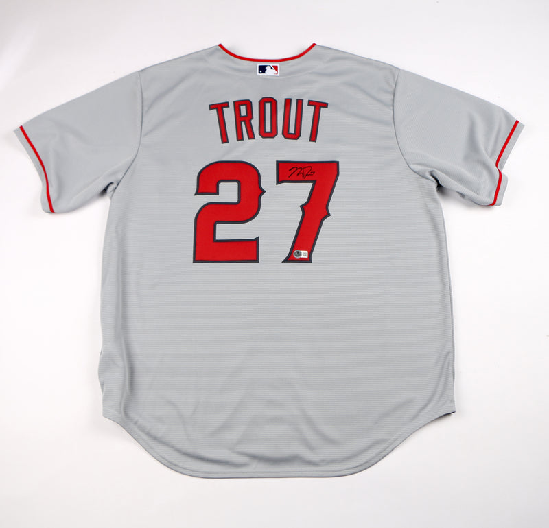 Mike Trout Signed Jersey Authentic MLB Los Angeles Angels Beckett