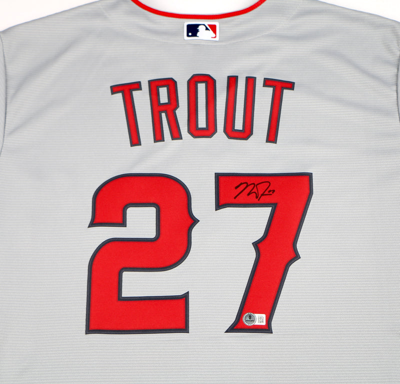 Mike Trout Signed Jersey Authentic MLB Los Angeles Angels Beckett
