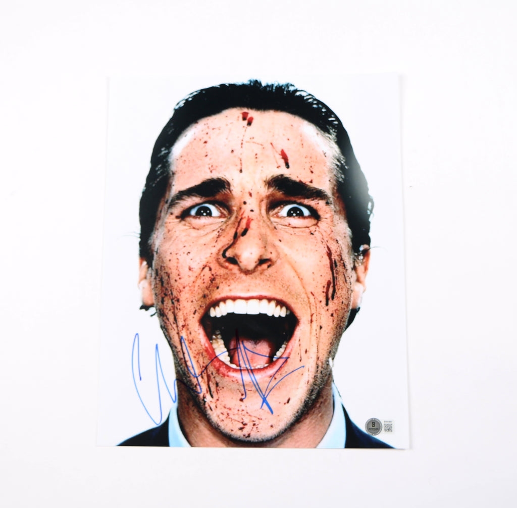 Christian Bale Signed Photo 11x14 American Psycho Batman Bale Autograph Beckett