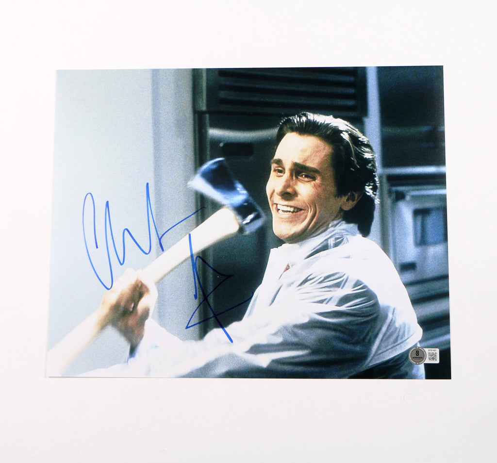 Christian Bale Signed Photo 11x14 American Psycho Batman Bale Autograph Beckett