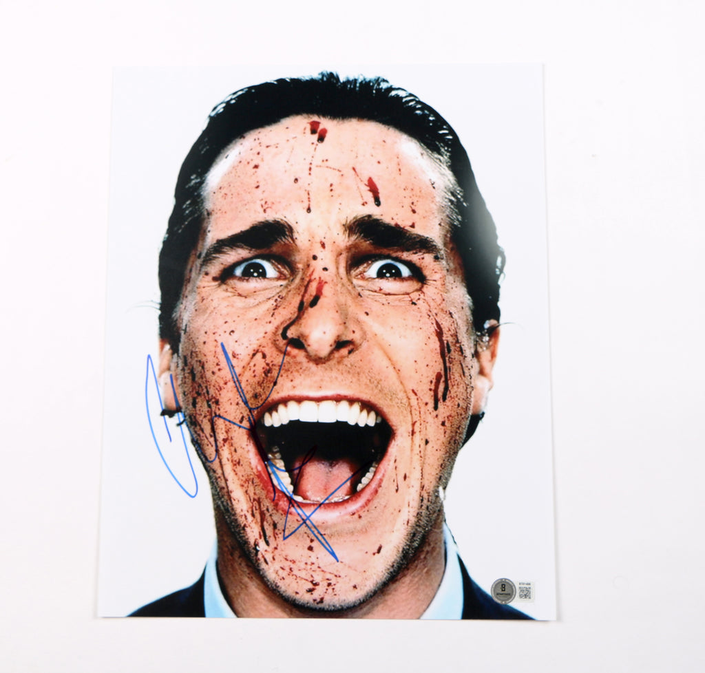 Christian Bale Signed Photo 11x14 American Psycho Batman Bale Autograph Beckett