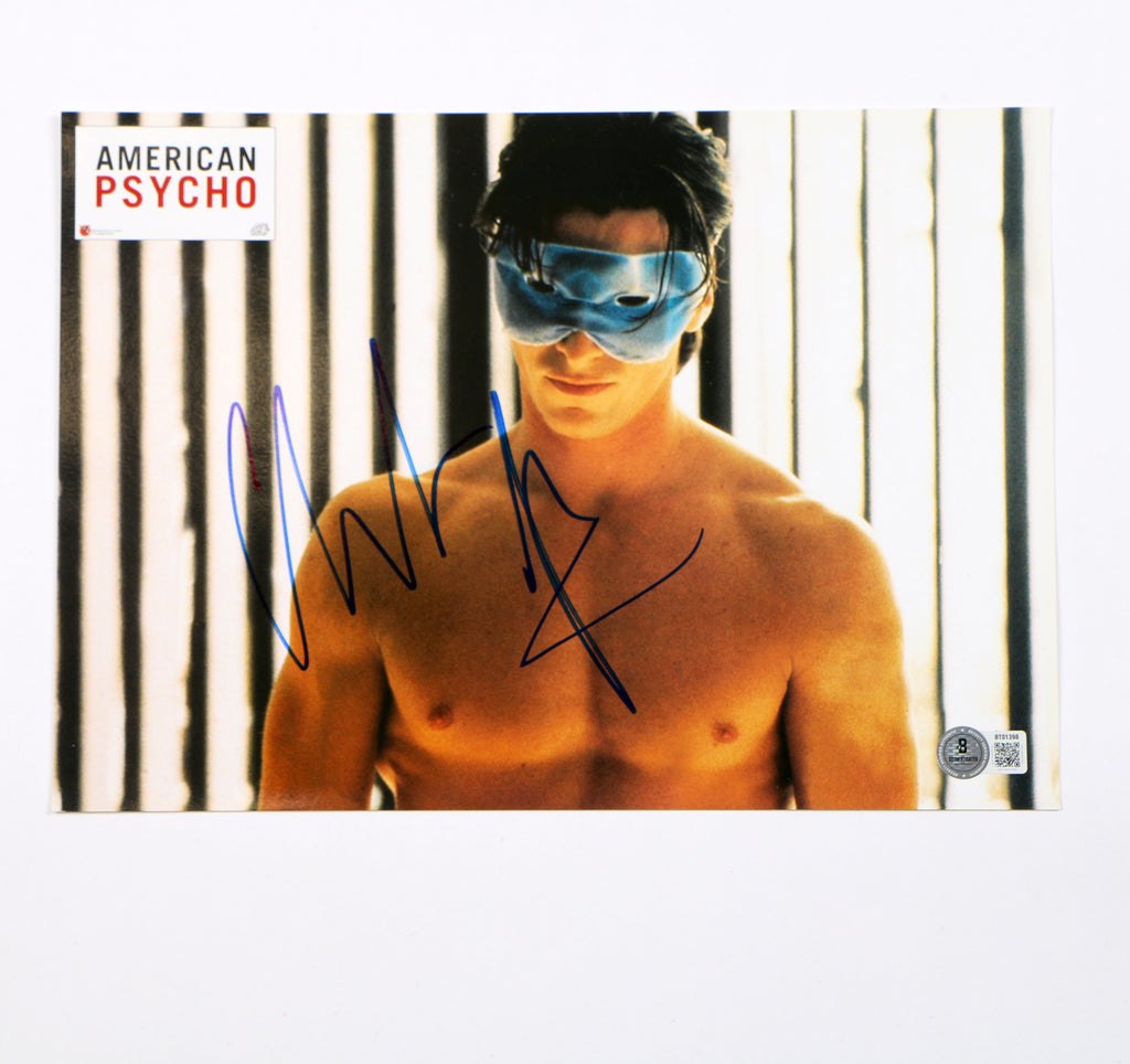 Christian Bale Signed Photo Lobby Card Bateman Auto American Psycho Signed Beckett