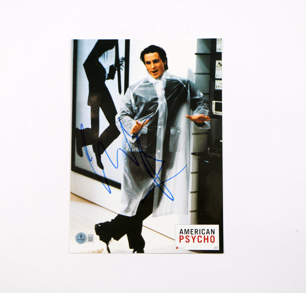 Christian Bale Signed Lobby Card Photo Bateman Auto American Psycho Signed Beckett