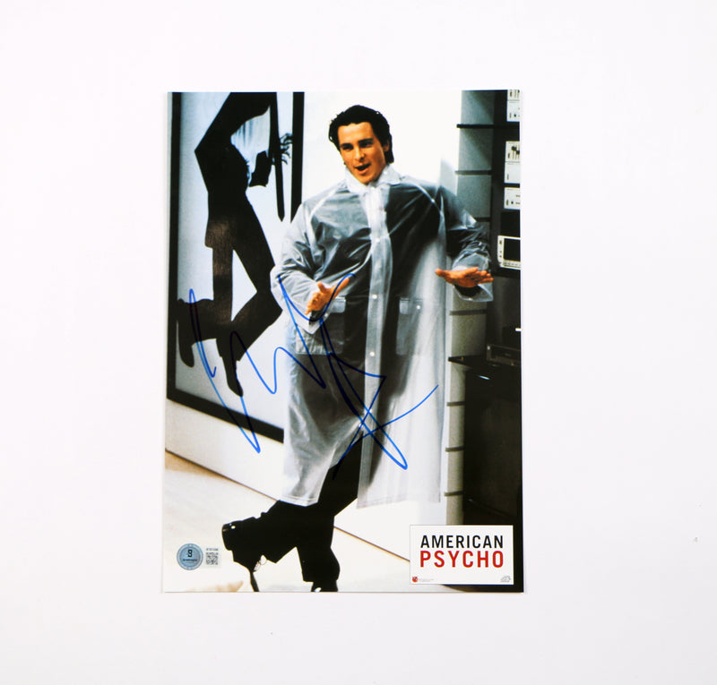 Christian Bale Signed Lobby Card Photo Bateman Auto American Psycho Signed Beckett