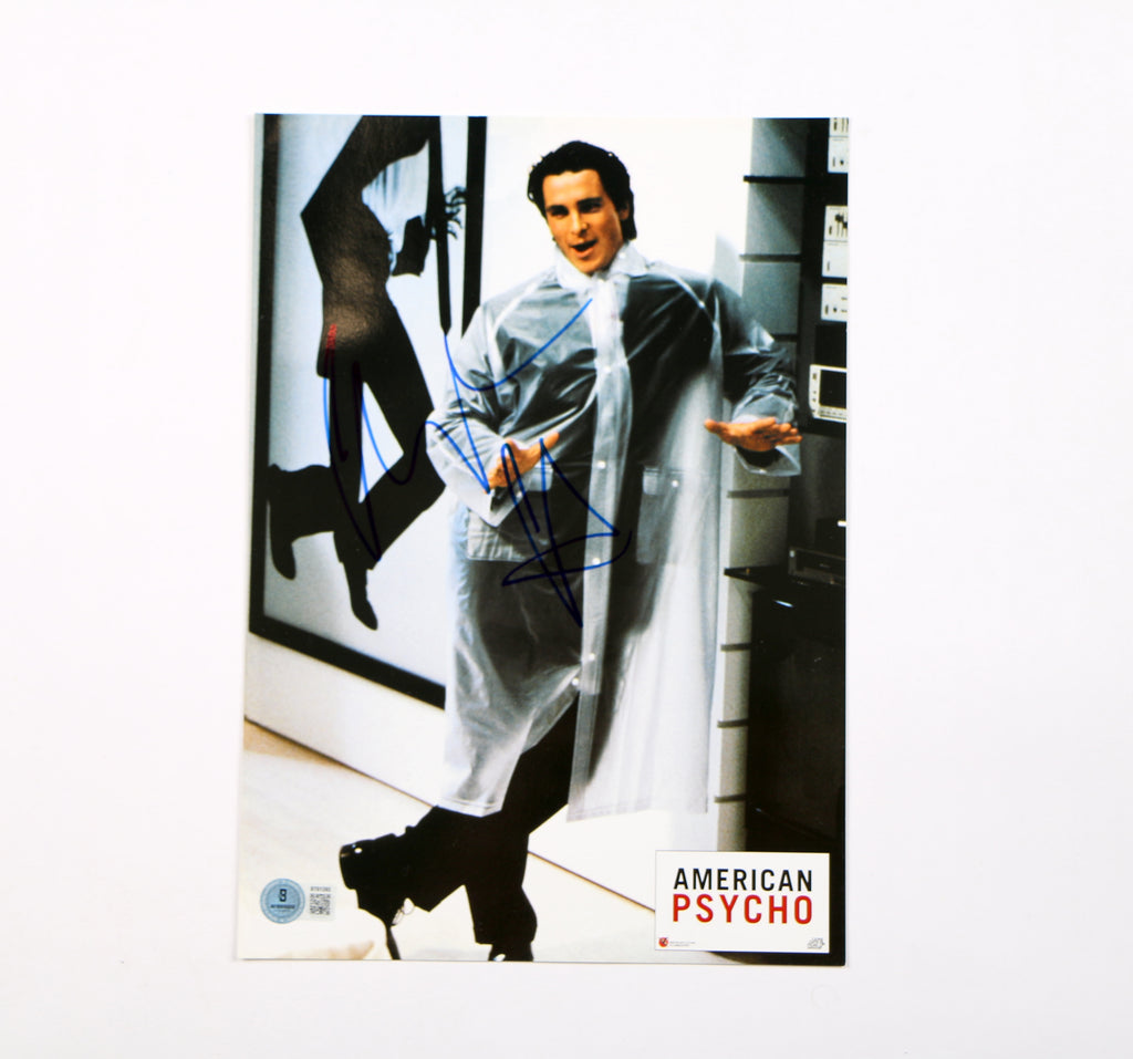 Christian Bale Signed Lobby Card Photo Bateman Auto American Psycho Signed Beckett