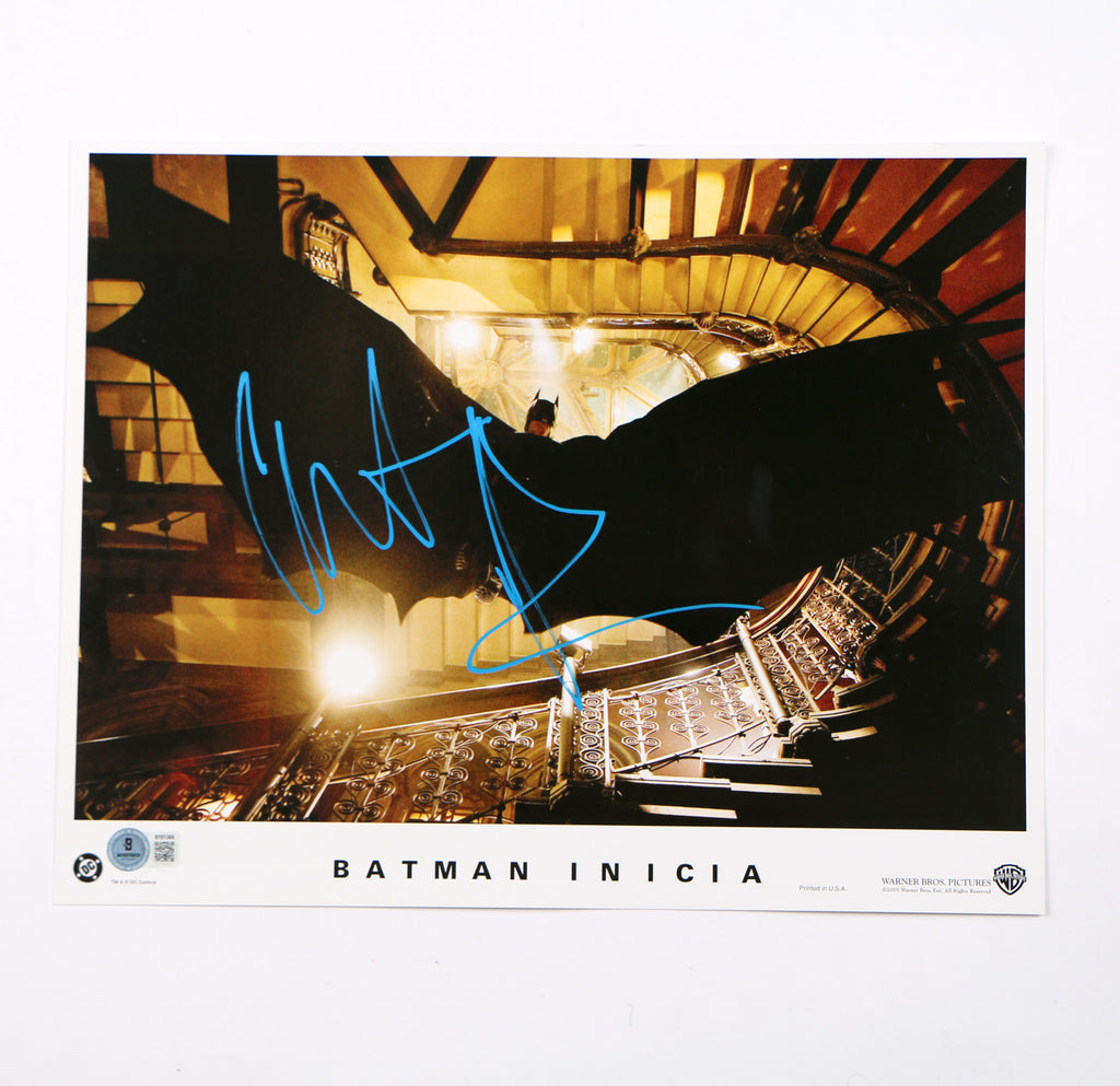 Christian Bale Signed Photo Lobby Card Auto Batman Begins Signed Beckett