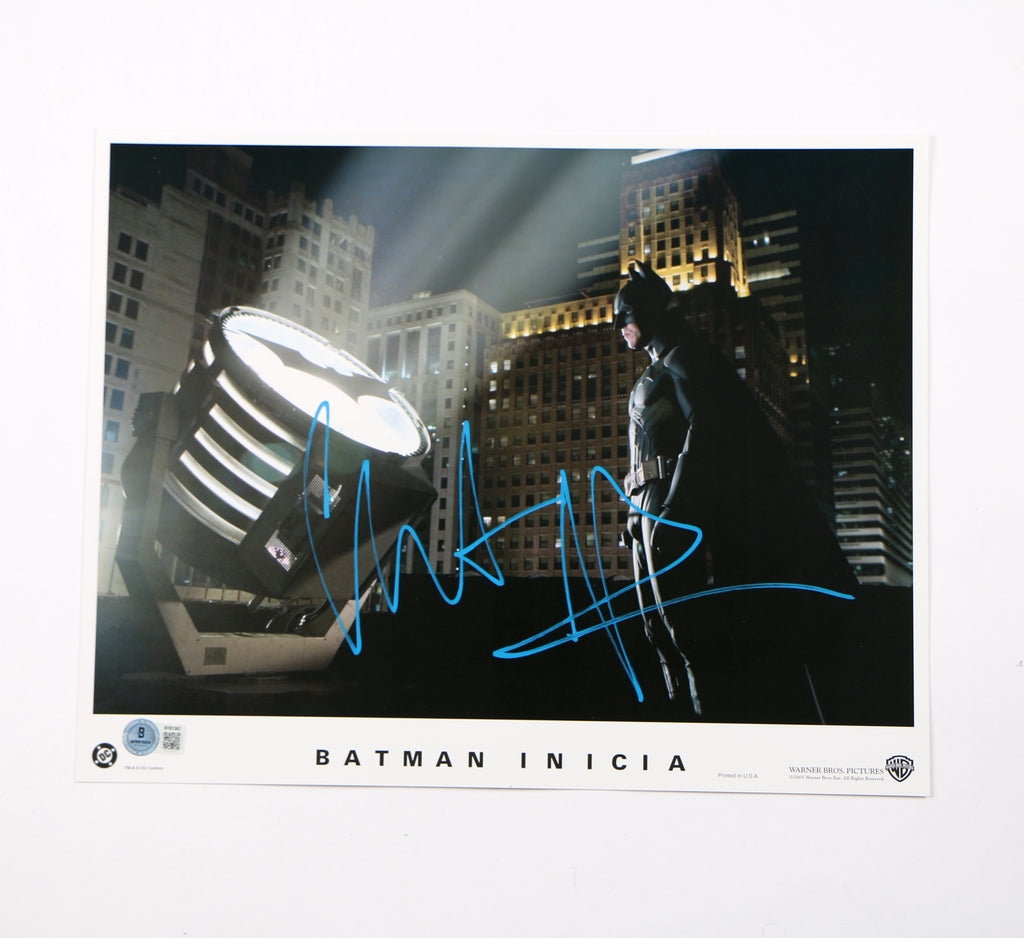 Christian Bale Signed Photo Lobby Card Auto Batman Begins Signed Beckett