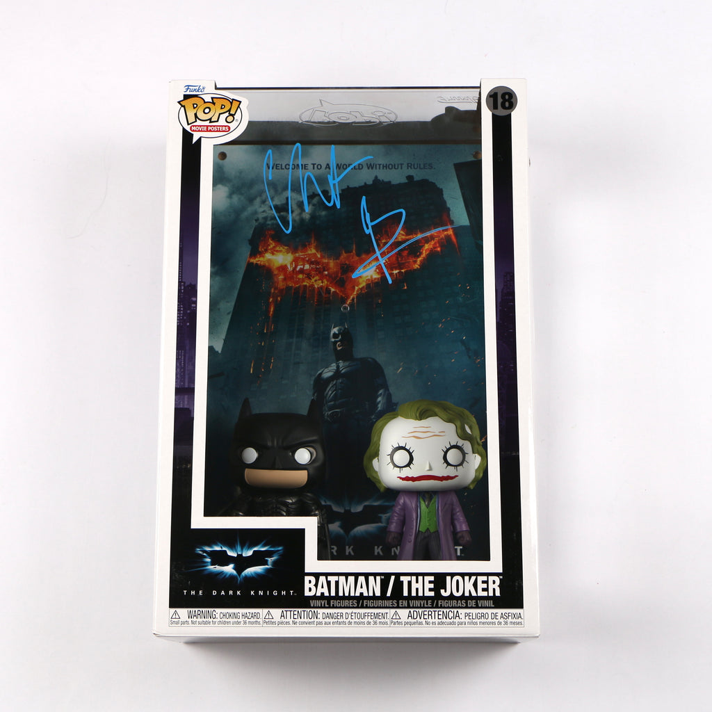 Christian Bale Signed Funko Pop 18 Batman /The Joker The Dark Knight Beckett