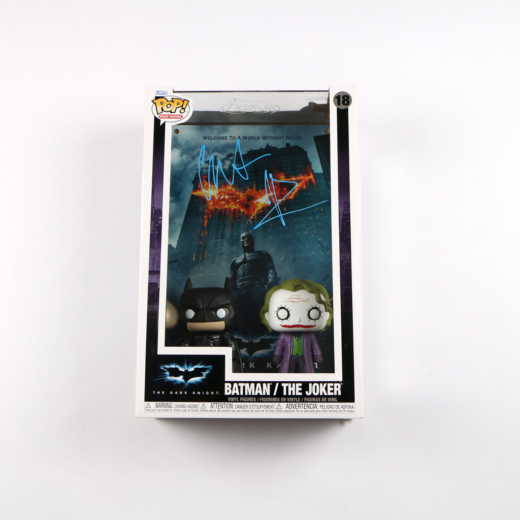 Christian Bale Signed Funko Pop 18 Batman /The Joker The Dark Knight Beckett