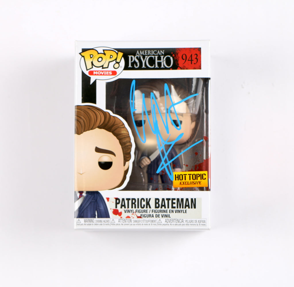 Christian Bale Signed Funko Pop 942 Patrick Bateman American Psycho Hot Topic Beckett