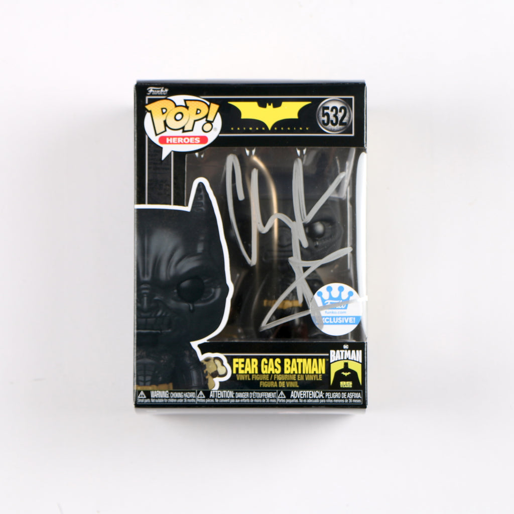 Christian Bale Signed Funko Pop 532 Fear Gas Batman Batman Begins Beckett