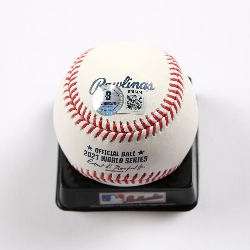 Travis d'Arnaud Signed Baseball 2021 World Series Atlanta Braves Beckett