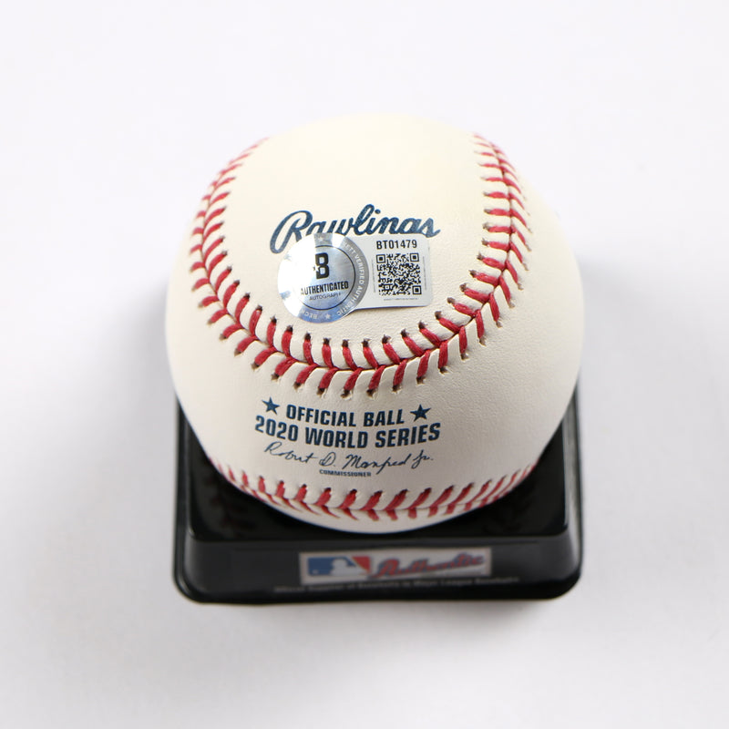 Chris Taylor Signed Baseball 2020 World Series Los Angelos Dodgers Auto Beckett