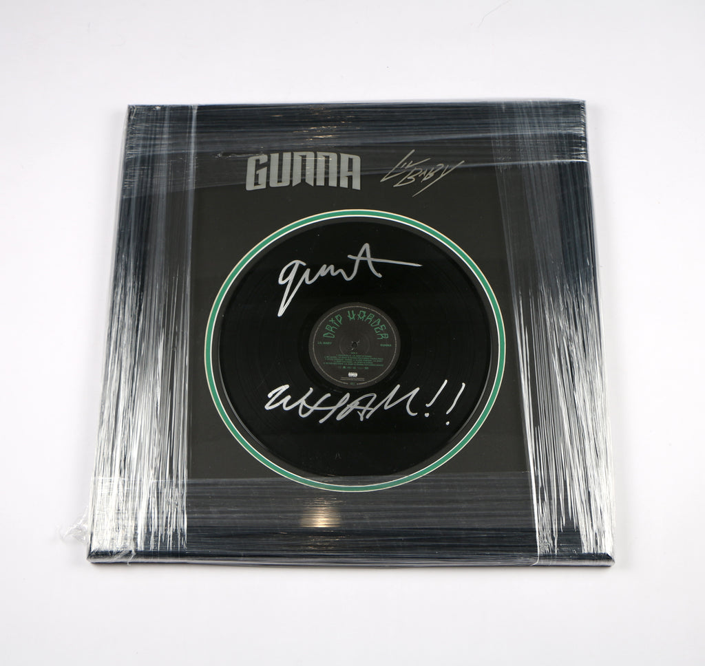 Gunna and Lil Baby Signed Vinyl Drip Harder Framed Vinyl Record Beckett