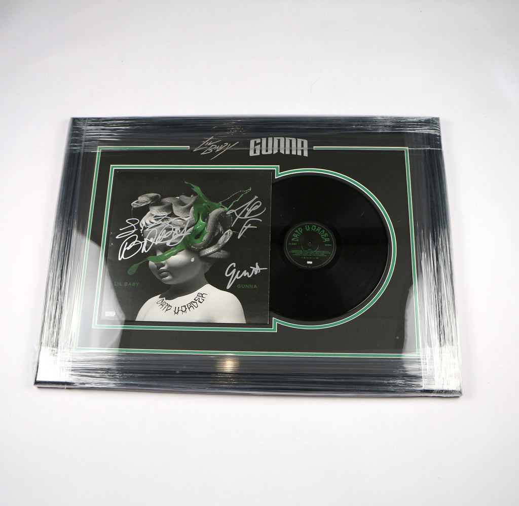 Gunna and Lil Baby Signed Vinyl Drip Harder Framed Vinyl Record Beckett