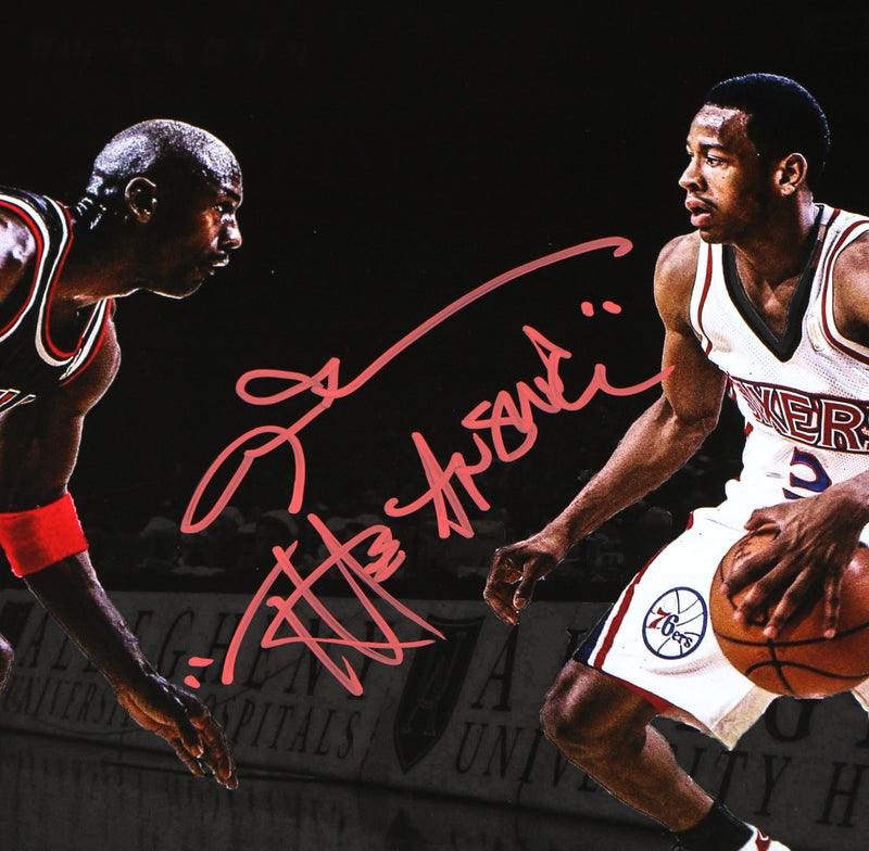 Allen Iverson Signed Photo Michael Jordan Philadelphia 76ers "The Answer" Beckett