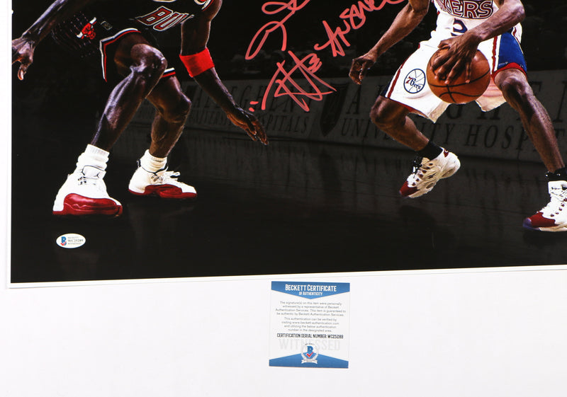 Allen Iverson Signed Photo Michael Jordan Philadelphia 76ers "The Answer" Beckett