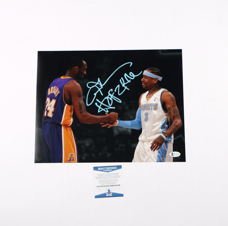 Allen Iverson Signed Photo 11x14 Kobe Bryant Philadelphia 76ers Beckett