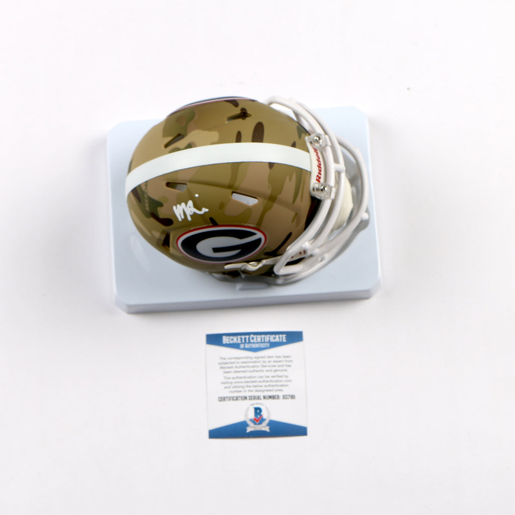 George Pickens Signed Mini Helmet Camo Georgia Bulldogs Cowboys Beckett