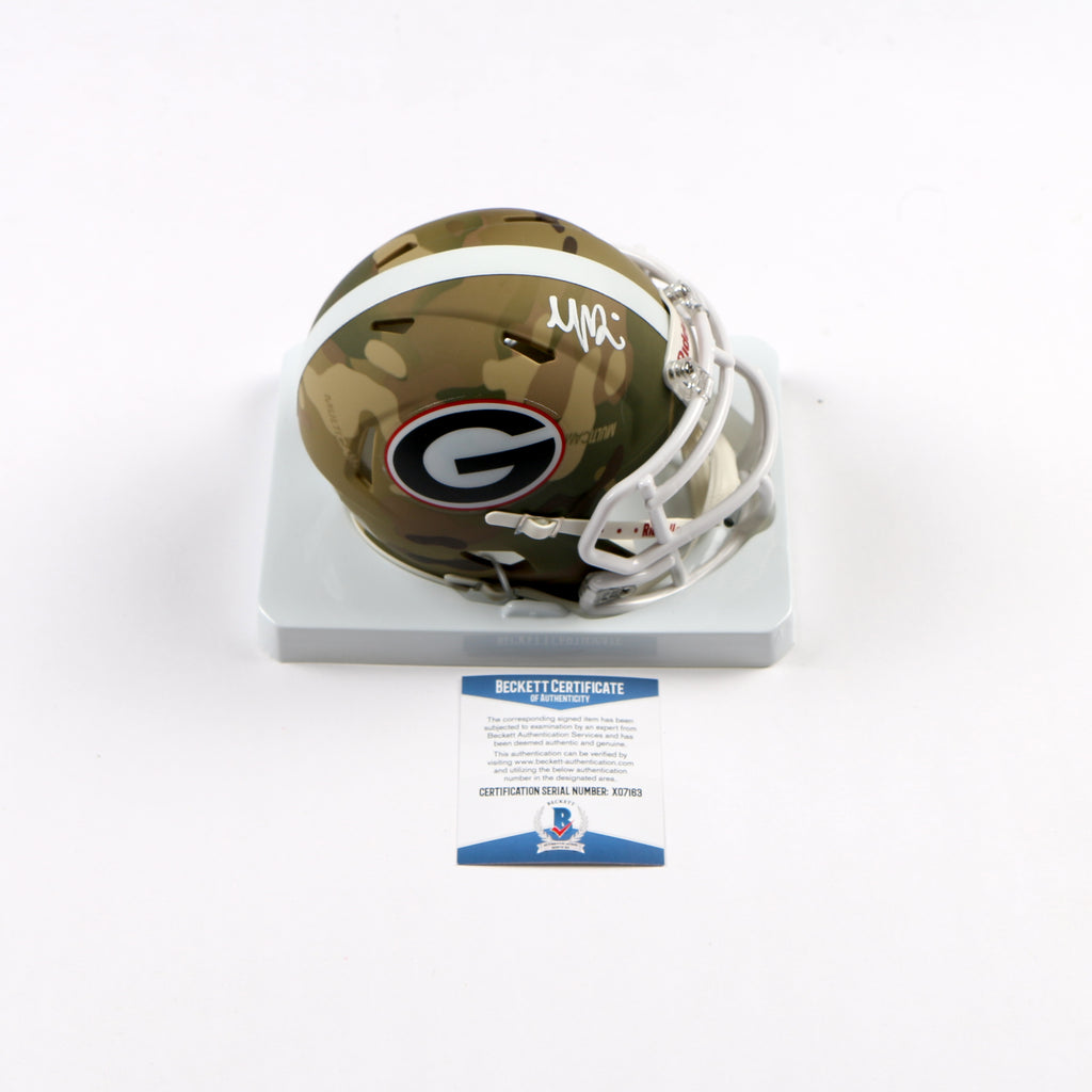 George Pickens Signed Mini Helmet Camo Georgia Bulldogs Cowboys Beckett