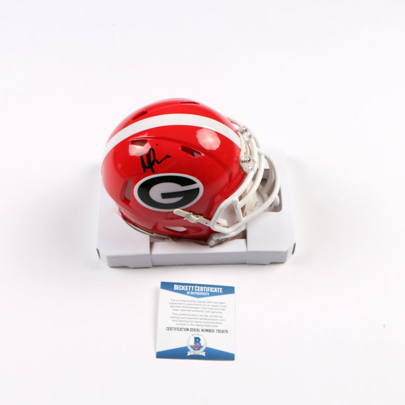 George Pickens Signed Mini Helmet Georgia Bulldogs Cowboys Beckett