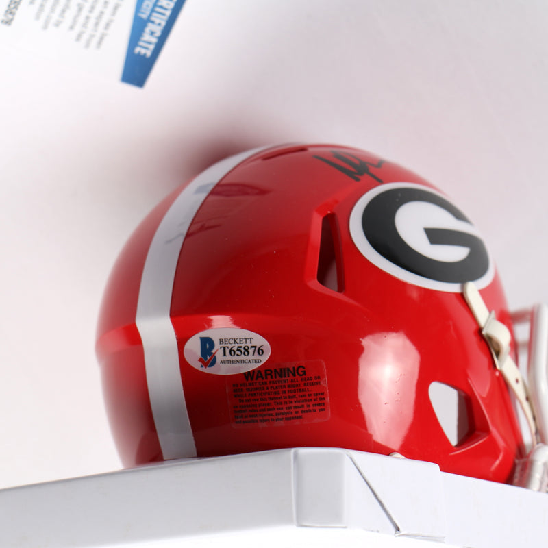 George Pickens Signed Mini Helmet Georgia Bulldogs Cowboys Beckett