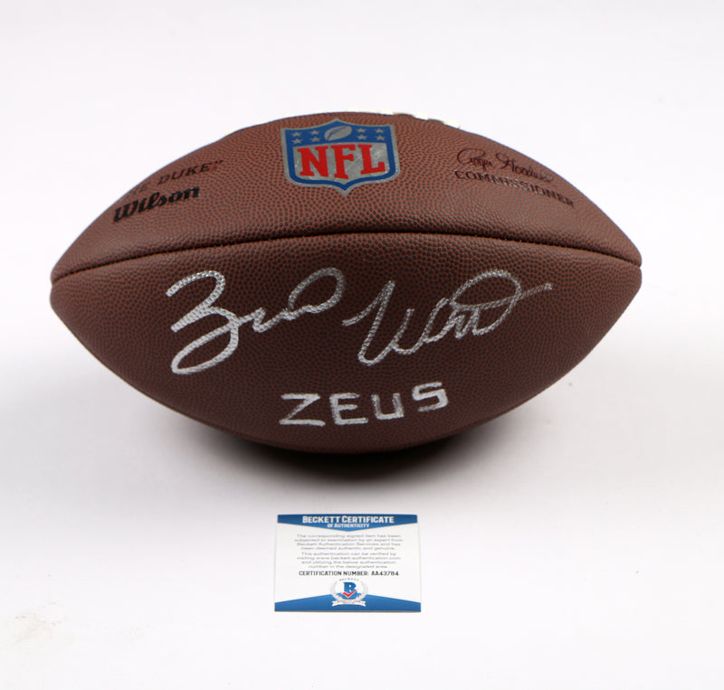 Zamir White Signed Football NFL Oakland Raiders Zamir Auto Beckett