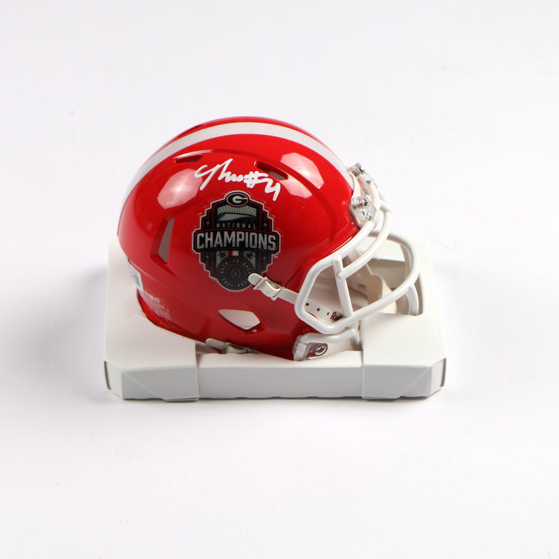 Nolan Smith Signed Mini Helmet Georgia Bulldogs 2022 National Champs Beckett