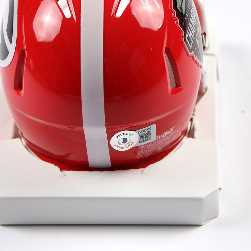 Nolan Smith Signed Mini Helmet Georgia Bulldogs 2022 National Champs Beckett