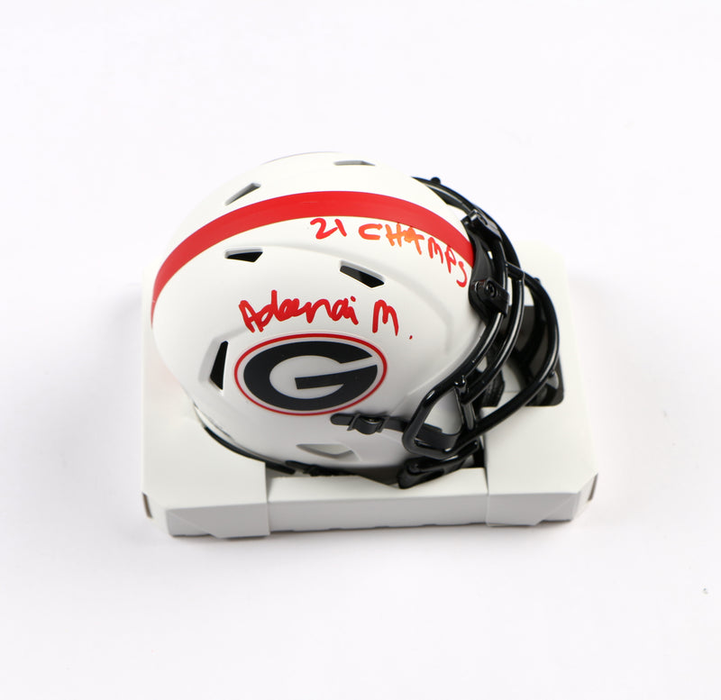 Adonai Mitchell Signed Mini Helmet Lunar Eclipse Georgia Bulldogs Colts Beckett