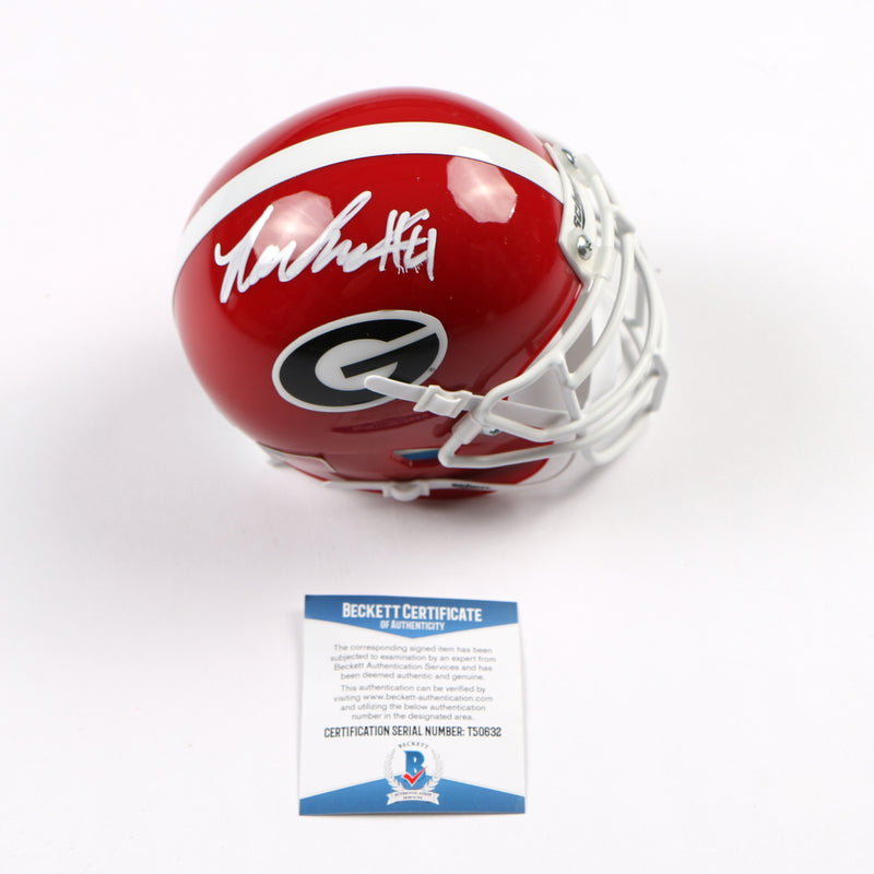 Nolan Smith Signed Mini Helmet Schutt Georgia Bulldogs Eagles Beckett