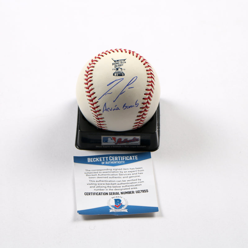 Ronald Acuna Signed Baseball 2019 Home Run Derby Atlanta Braves Beckett