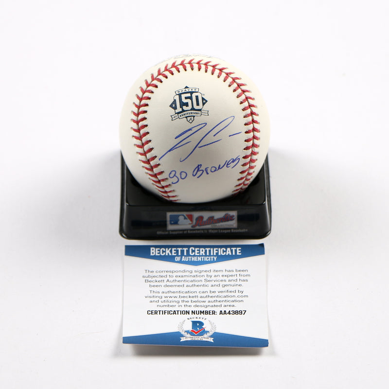 Ronald Acuna Jr Signed baseball 150th Anniversary Baseball Atlanta Braves Beckett