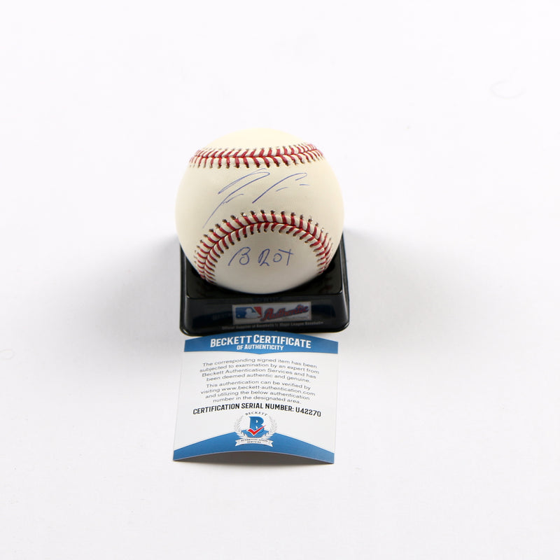 Ronald Acuna Jr. Signed Baseball Atlanta Braves "18 ROY" Acuna auto Beckett