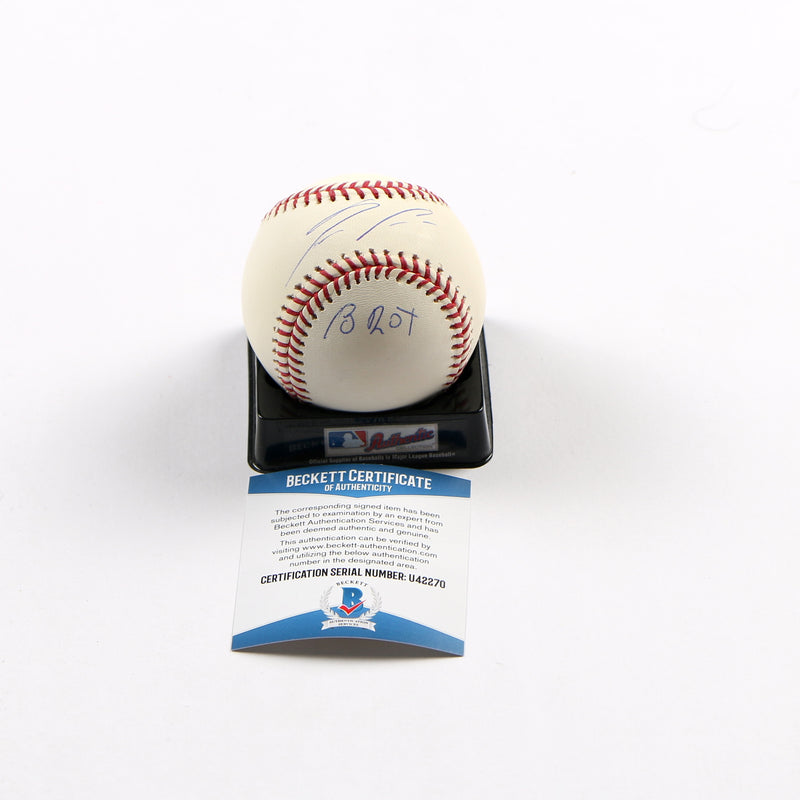 Ronald Acuna Jr. Signed Baseball Atlanta Braves "18 ROY" Acuna auto Beckett