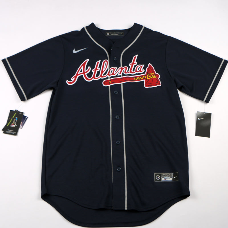 Ronald Acuna Jr. Signed Jersey Blue Atlanta Braves Acuna Auto 3 Inscriptions Beckett