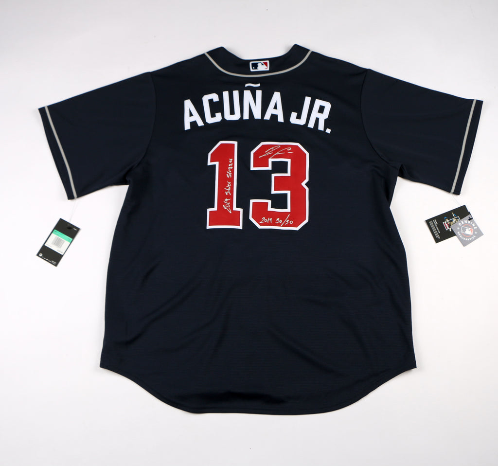 Ronald Acuna Jr. Signed Jersey Blue Atlanta Braves Acuna Auto Jersey Beckett