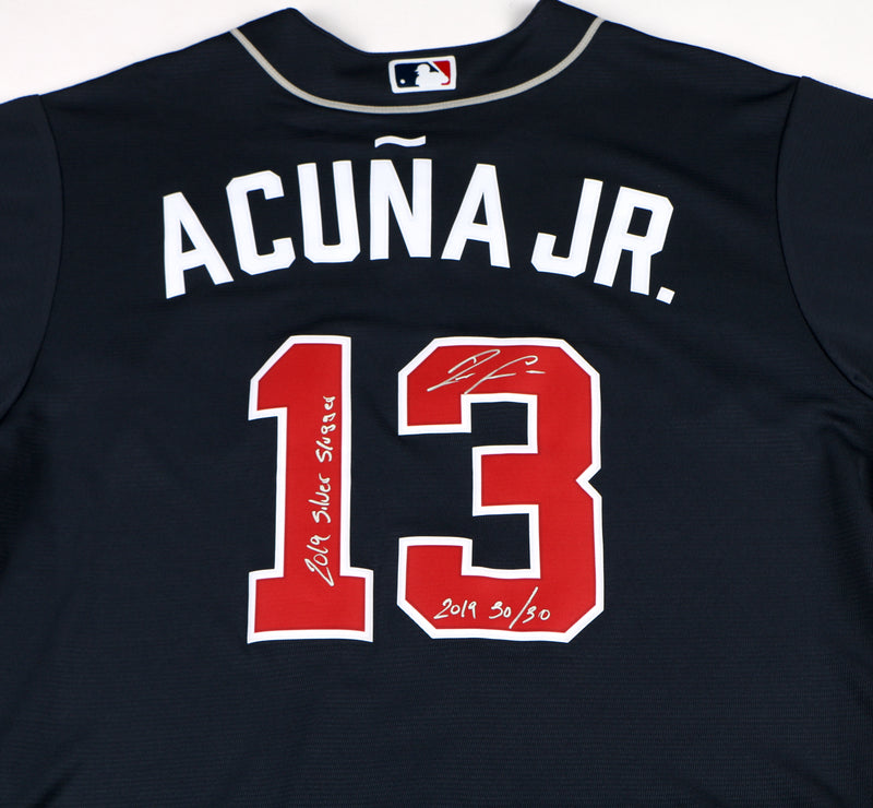 Ronald Acuna Jr. Signed Jersey Blue Atlanta Braves Acuna Auto Jersey Beckett