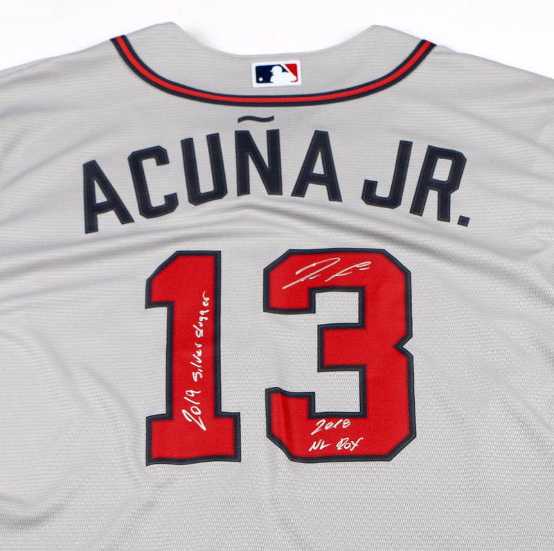 Ronald Acuna Jr. Signed Jersey Gray Atlanta Braves Acuna Auto Jersey Beckett